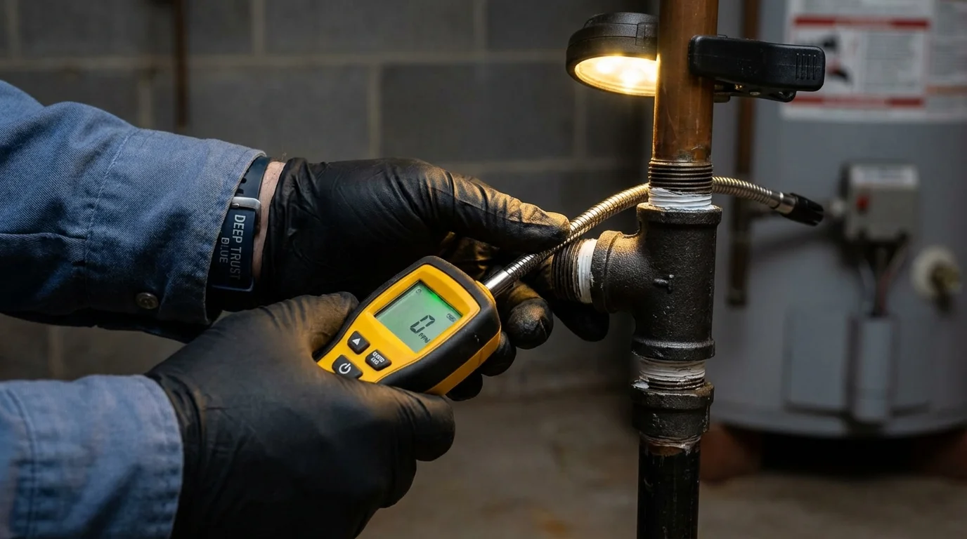 Gas leak detection with electronic sniffer by Johns Plumbing LLC in Queen Creek