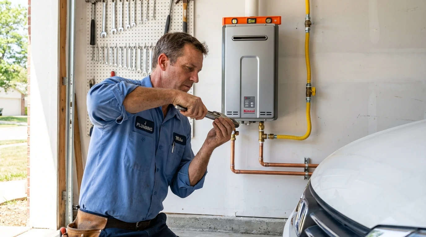 Tankless water heater installation by a Johns Plumbing LLC plumber in Queen Creek